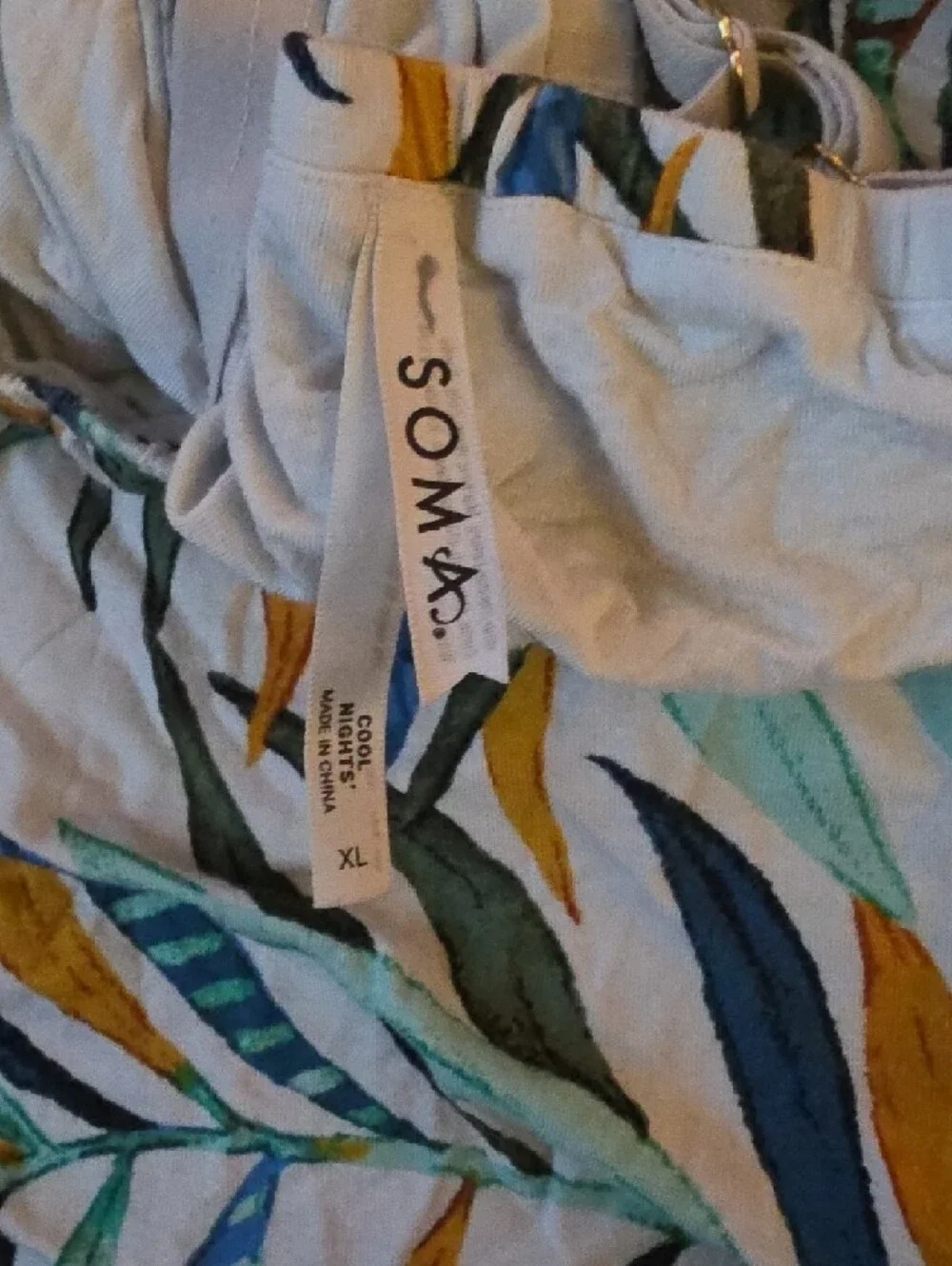 Soma Multicolor Tropical Leaf Cool Nights Shelf Bra Cami Top Xl - Picture 2 of 5